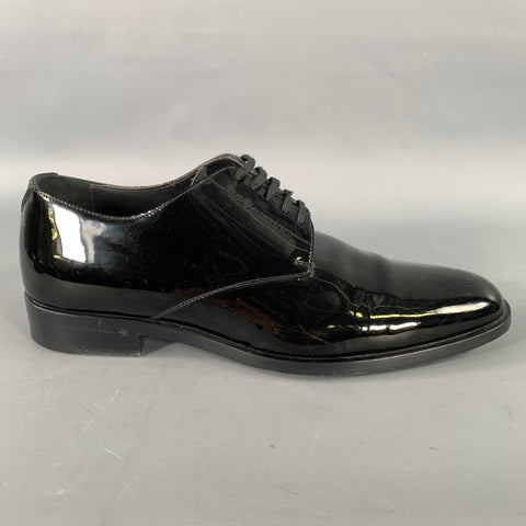 SAINT LAURENT Size 7 Black Leather Lace Lace Up Shoes