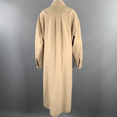 THE FRANKIE SHOP Size XS/S Brown Modacrylic Blend Faux Fur Notch Lapel Coat