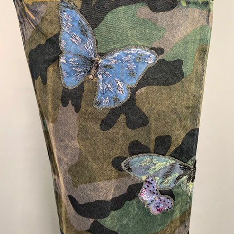 VALENTINO Size 30 Green Brown Camo Cotton Cargo Casual Pants