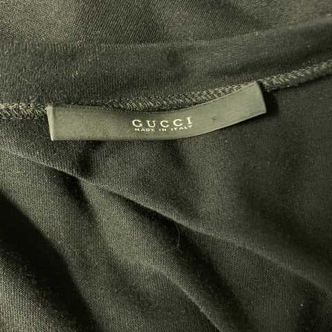 GUCCI Size One Size Black Studded Silk Crew Neck T  Shirt