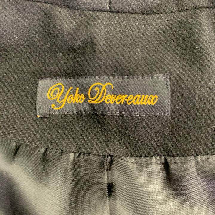 YOKO DEVEREAUX Size 44 Black Cashmere Hooded Jacket