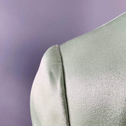 ALICE + OLIVIA Size 12 Mint Green Triacetate Blend Satin Jacket Blazer