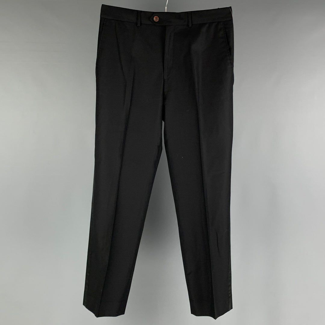 ETRO Talla 36 Pantalón de vestir de esmoquin de lana negro