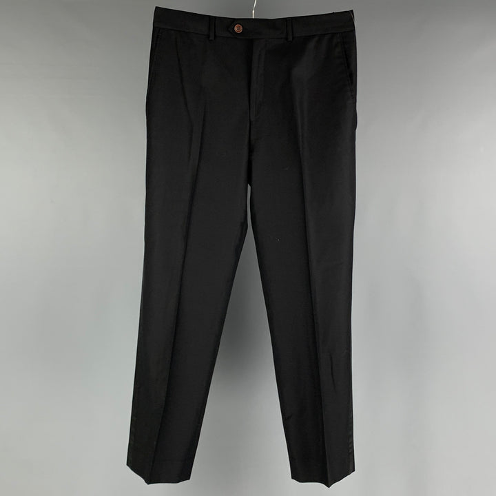 ETRO Talla 36 Pantalón de vestir de esmoquin de lana negro
