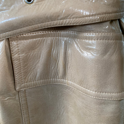 STAND STUDIO Size S Vada Beige Faux Leather Belted Trenchcoat
