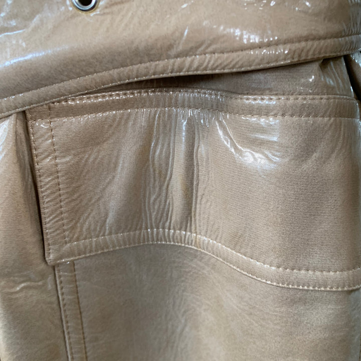 STAND STUDIO Size S Vada Beige Faux Leather Belted Trenchcoat