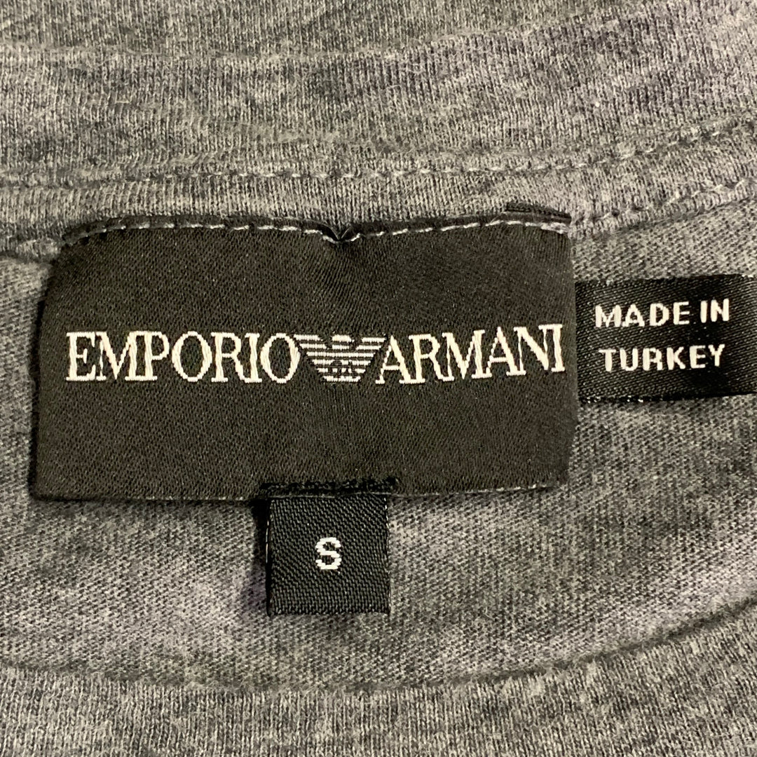 EMPORIO ARMANI Size S Grey Green Cotton Jersey Crew Neck T-shirt