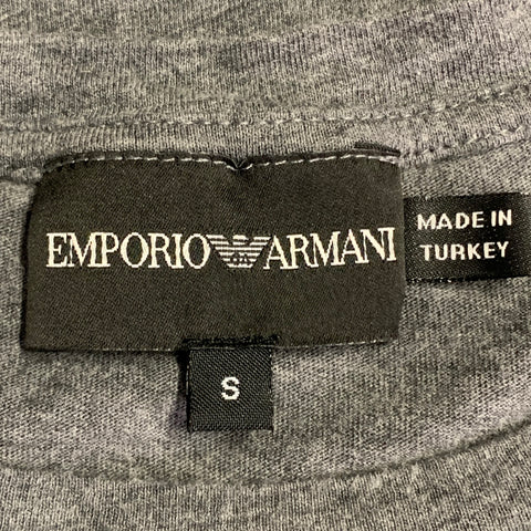 EMPORIO ARMANI Size S Grey Green Cotton Jersey Crew Neck T-shirt