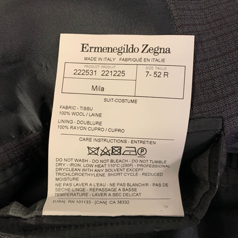ERMENEGILDO ZEGNA Size 42 Grey Plaid Wool Notch Lapel Sport Coat