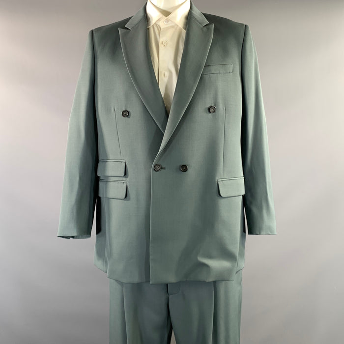 STELLA McCARTNEY Chest Size 44 Green Grey Viscose Blend Peak Lapel Suit