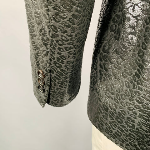 COMME des GARCONS HOMME PLUS Size L Black Marbled Polyester Sport Coat