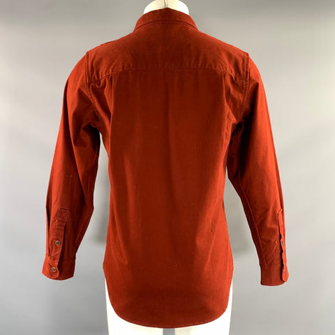 BRIDGE & BURN Size M Orange Burnt orange Cotton Button Up Long Sleeve Shirt