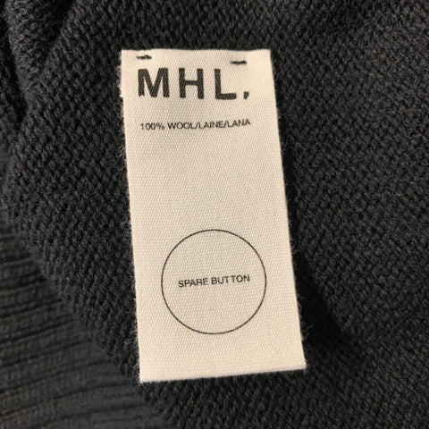 MHL. Size L Black Wool Knit Pullover