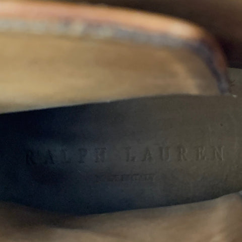 RALPH LAUREN Taille 9 Bottines à bride en cuir camel