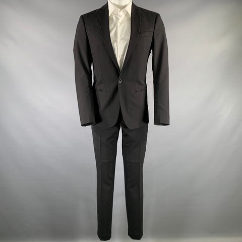 FILIPPA K Size 36 Black Polyester Notch Lapel Suit