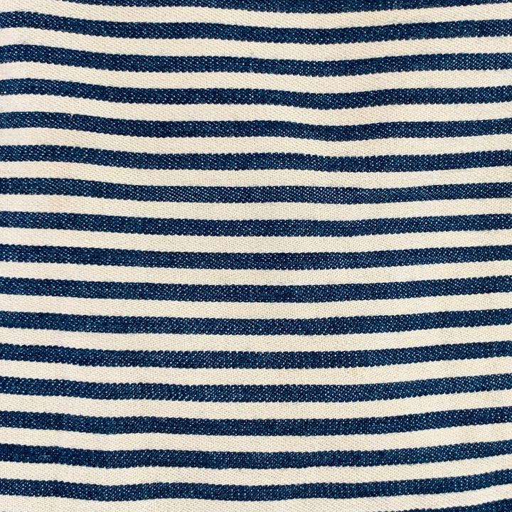 45rpm Size 34 Cream Blue Stripe Cotton Straight Casual Pants