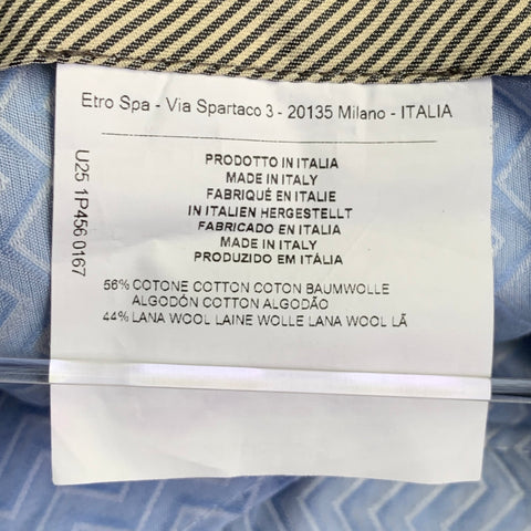 ETRO Size 30 Black Beige Plaid Cotton Wool Pleated Zip Fly Casual Pants