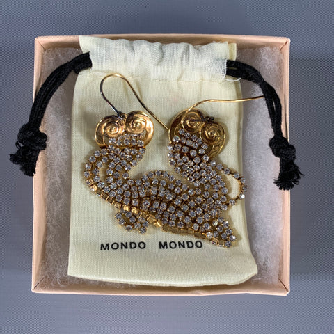 MONDO MONDO Gold Tone Link Metal Earrings