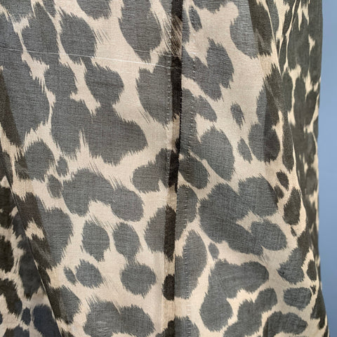 DRIES VAN NOTEN Size M Tan Black Animal Print Short Sleeve Shirt