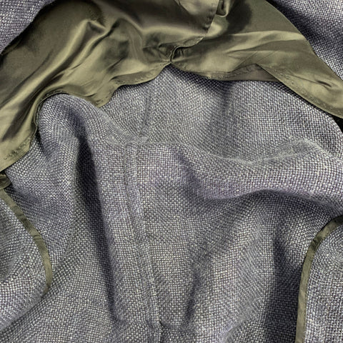 MASSIMO DUTTI Size 42 Blue Woven Linen Wool Single Breasted Sport Coat