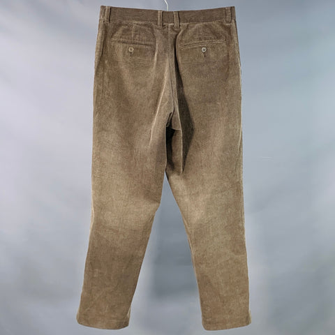 ZEGNA SPORT Size 31 Brown Corduroy Cotton Zip Fly Dress Pants