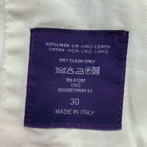 RALPH LAUREN Size 30 Beige Linen Flat Front Dress Pants