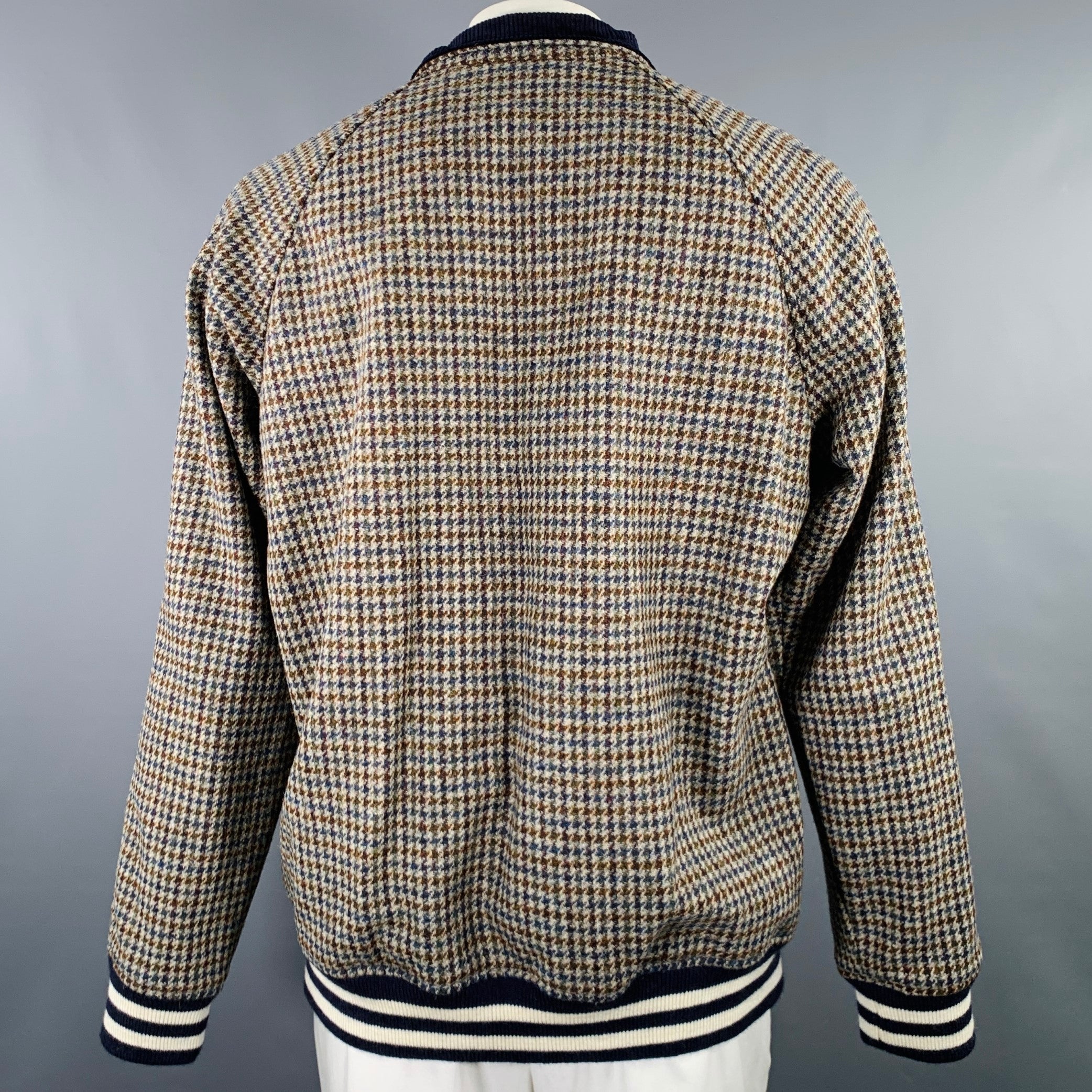 TODD SNYDER Size XXL Grey Brown Navy Houndstooth Wool Jacket – Sui