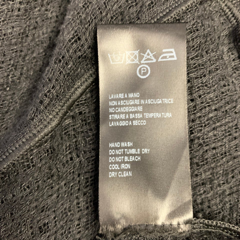 NOSTRASANTISSIMA Size S Black See-Through Linen Blend Open Front Coat