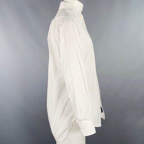 BURBERRY LONDON Size S White Cotton One Pocket Long Sleeve Shirt
