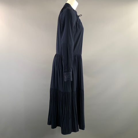 BROCHU WALKER Size XS Navy Polyester Pleated Long Dress