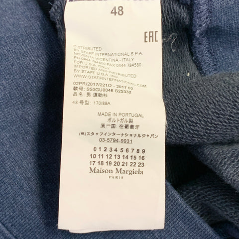MAISON MARGIELA Size S Navy Brown Cotton Elbow Patches Sweatshirt