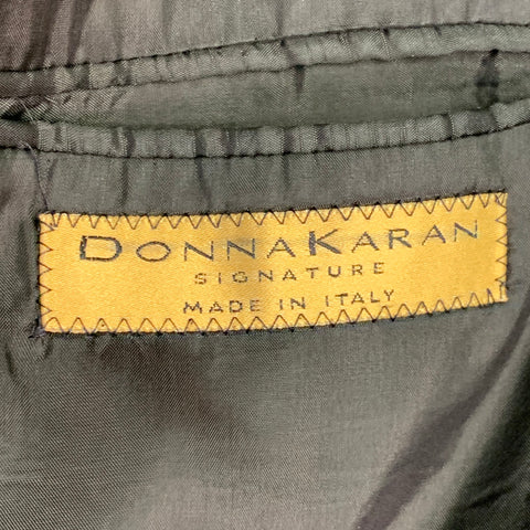 DONNA KARAN Size 44 Black Notch Lapel Sport Coat