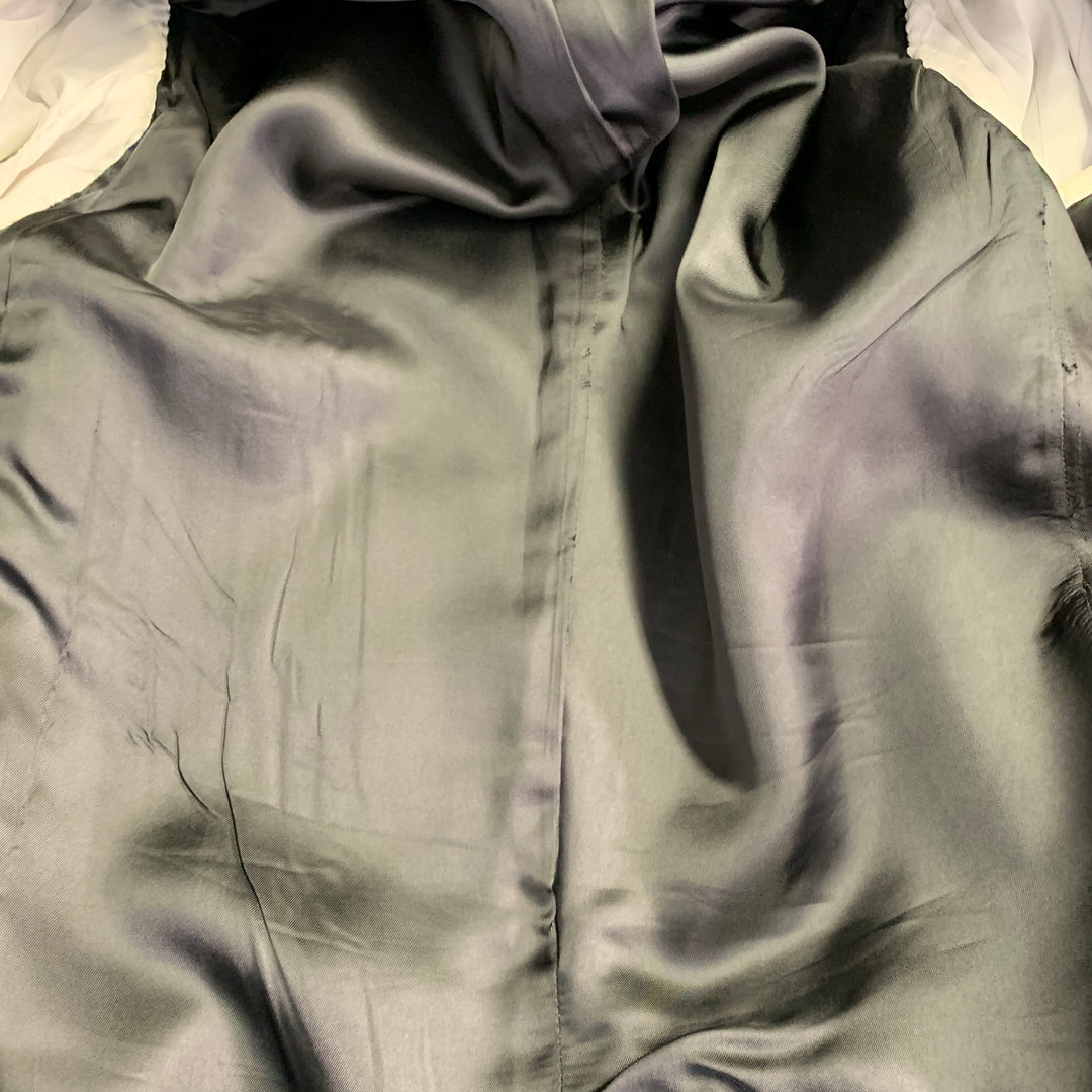 PRADA Size 38 Regular Black Velvet Cotton Blend Notch Lapel Suit