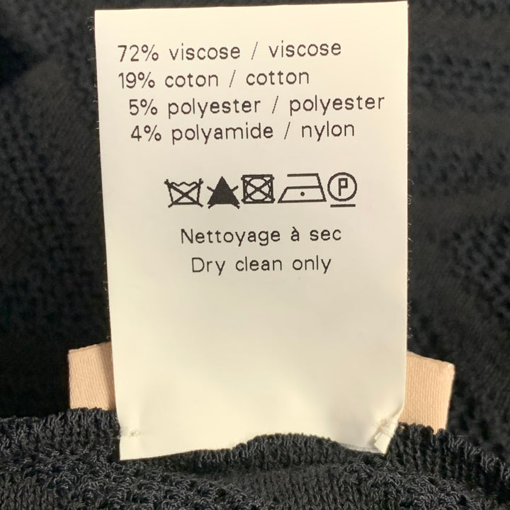 ALAIA Size 10 Black Viscose Blend Zig Zag Sleeveless Long Evening Gown