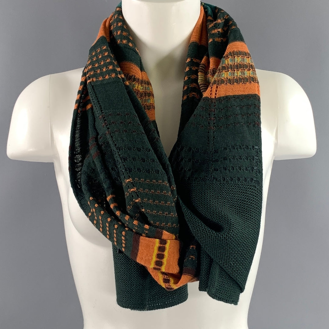 M MISSONI Green Orange & Yellow Mixed Pattern Scarves