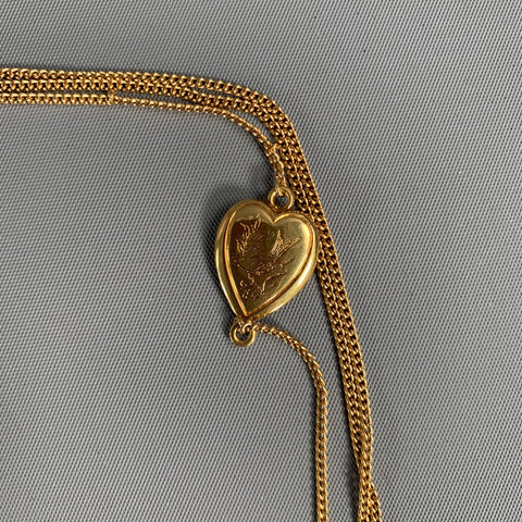 BURBERRY Gold Black Chain Link Glass Necklace