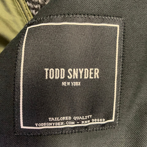 Blouson TODD SNYDER Taille M Gris Noir Chevrons Mélange Laine Vierge