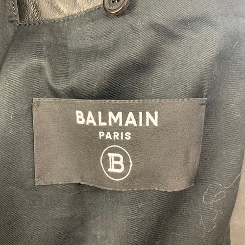 BALMAIN By Olivier Rousteing Size 38 Black Leather Motorcycle Jacket