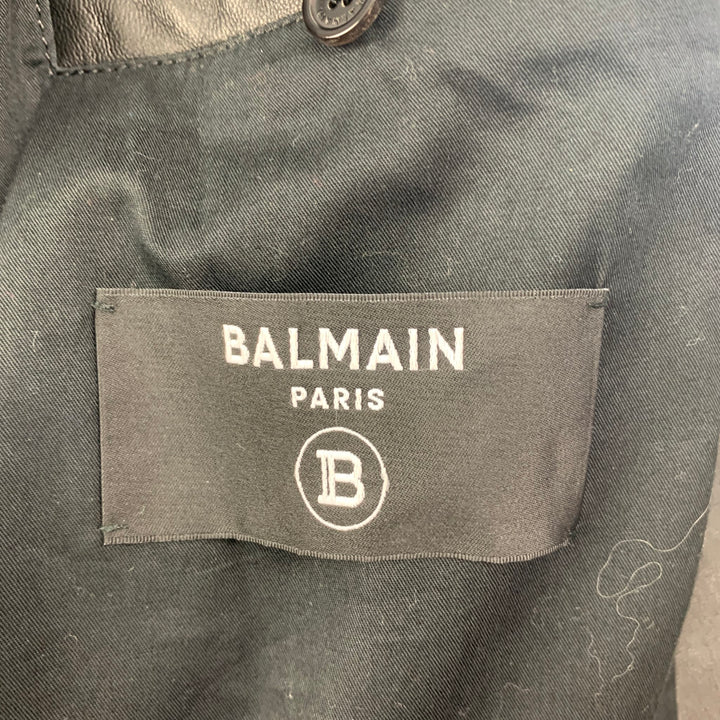 BALMAIN By Olivier Rousteing Size 38 Black Leather Motorcycle Jacket