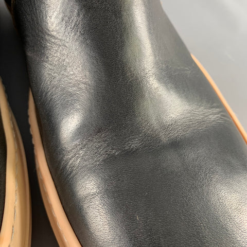 RICK OWENS Size 9 Black White Leather High Top Sneakers