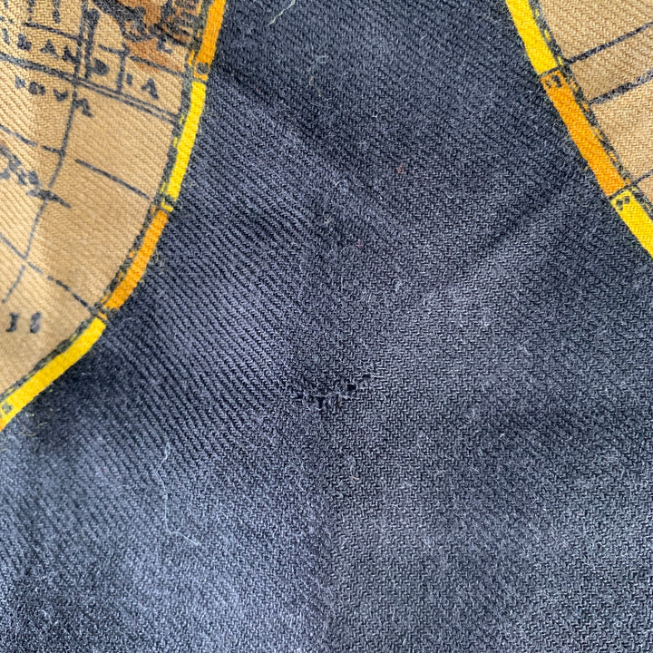 SULKA Black Gold Baroque Wool Silk Scarf