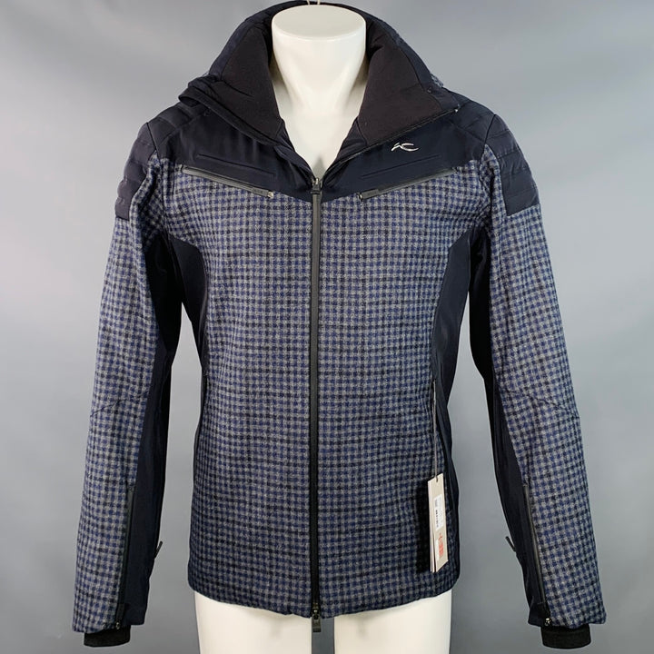 KJUS Size M Formula SE Black Grey Navy Plaid Polyamide Blend Ski Jacket