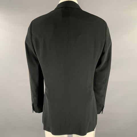 EMPORIO ARMANI Size 40 Black Polyester Notch Lapel Sport Coat