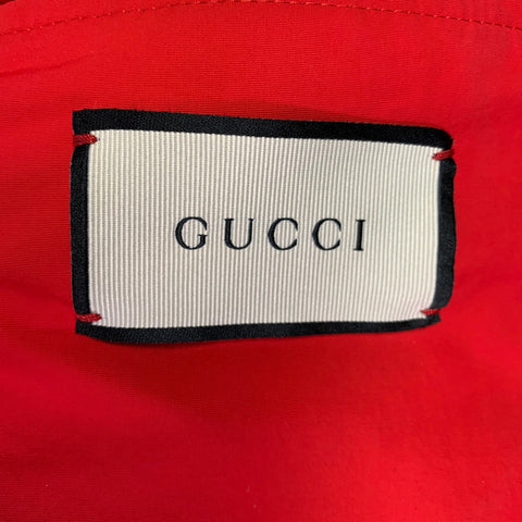 GUCCI 2018 Size 36 Blue Red Polyamide Puffer Goose Down Hooded Coat