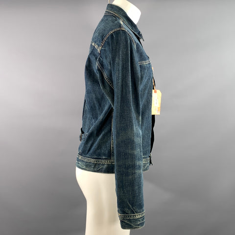 DENIM & SUPPLY RALPH LAUREN Size M Navy Heather Cotton Pointed Collar Jacket