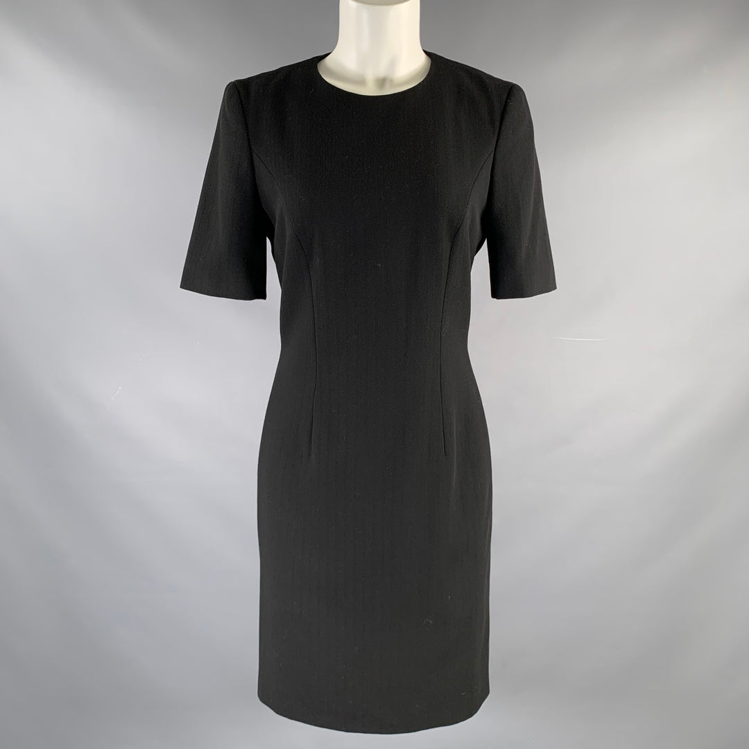 ESCADA Size 2 Black Virgin Wool Short Sleeve Knee Length Cocktail Dres Sui Generis Designer Consignment ESCADA Size 2 Black Virgin Wool Short Sleeve Knee Length Cocktail Dres Sui Generis Designer Consignment