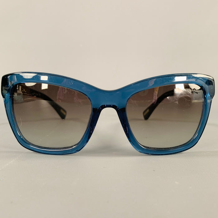 LANVIN Blue Silver Acetate Metal Sunglasses