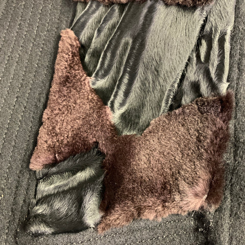 J.MENDEL Size 6 Black Brown Open Front Vest