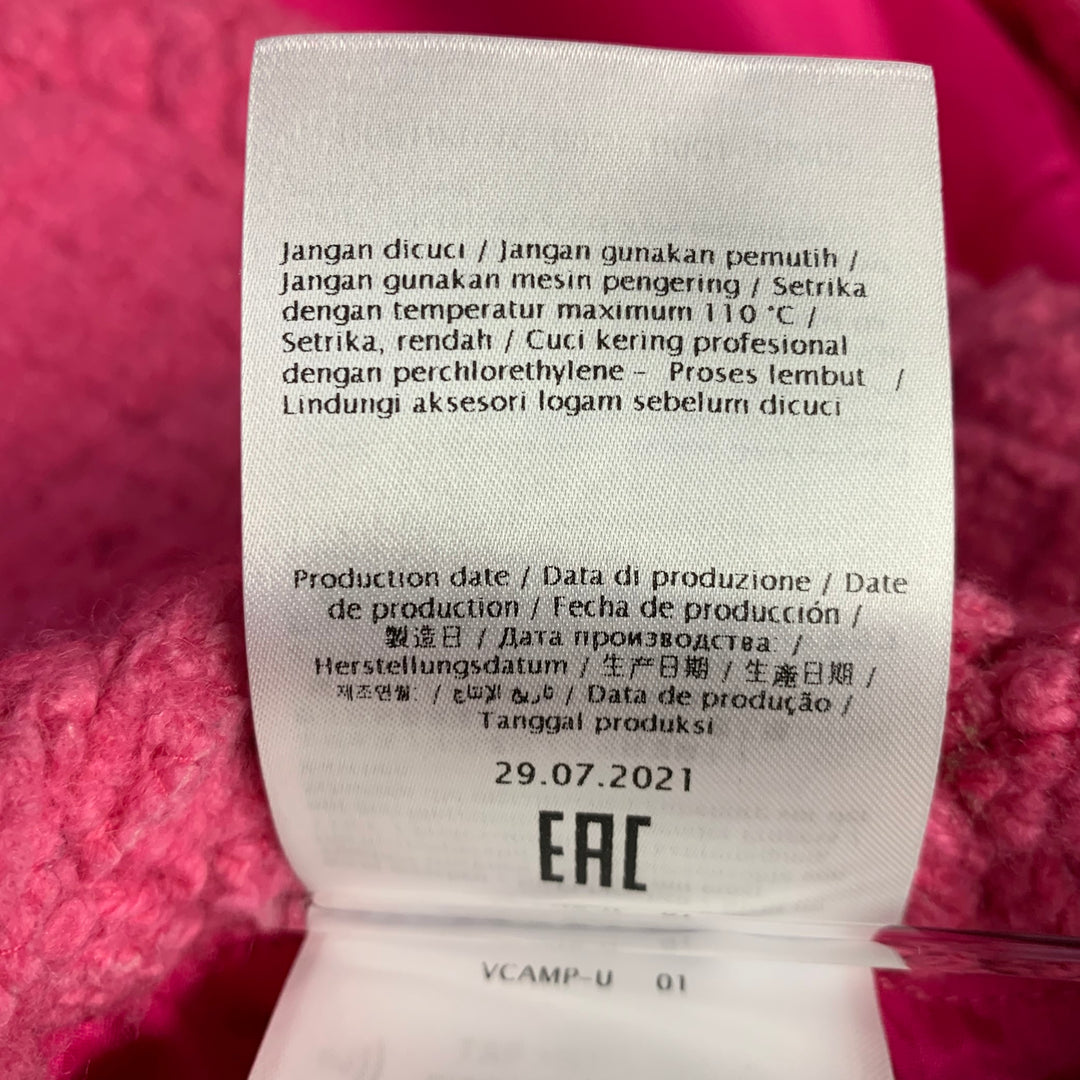 VALENTINO 2021 Size S Pink Wool Silk Tweed Oversized Jacket
