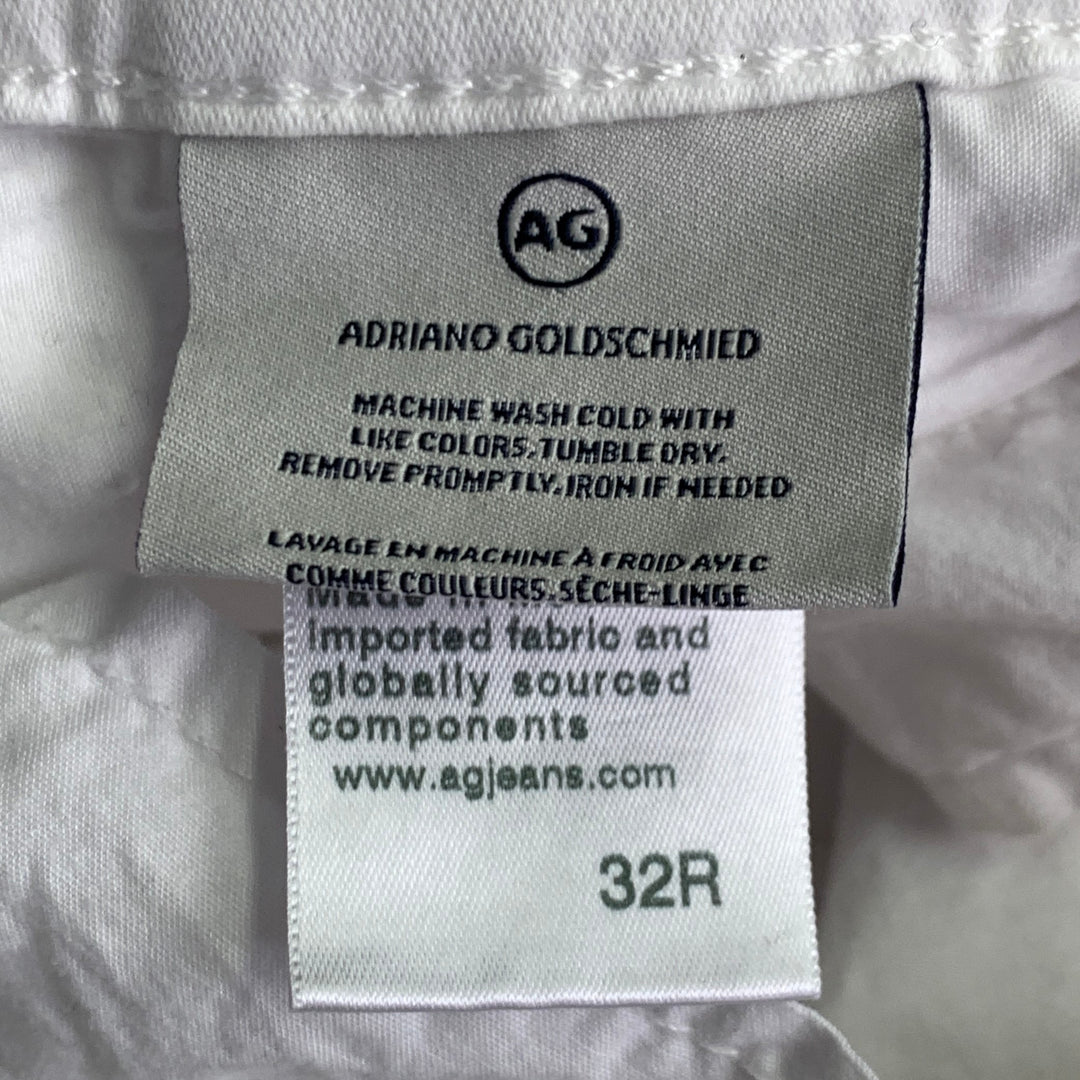 ADRIANO GOLDSCHMIED Size 32 Caden White Cotton Blend Jeans